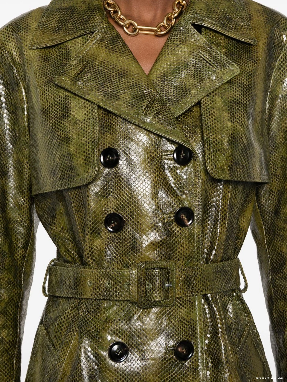Cheap trench coat Women Versace leather 0730